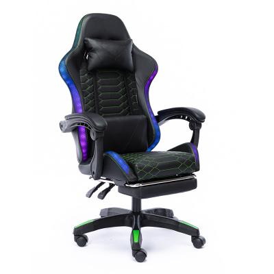 China (Size)Anji Big Backrest Adjustable Swivel Adjustable Footrest Computer Gamer Chair Led Gaming Chair RGB for sale