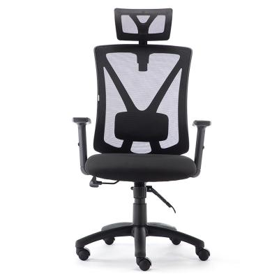 China Wholesale Adjustable Modern Style Black Mesh Back Swivel Headrest Office (Height) Chair for sale