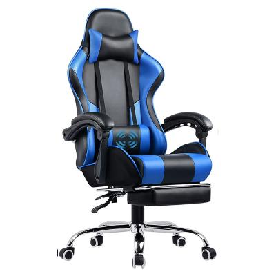 China Free Sample Adjustable Blue Gaming Chair Adjustable Blue Cadeira (Height) PU Leather Gamer Chair for sale