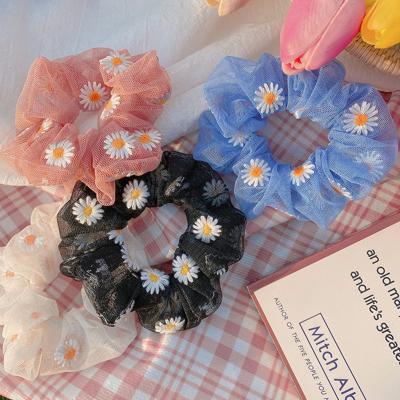 China Fashionable Hair Scrunchies Daisys Girls Hair Accessories Elastic Band Soft Headwear Hair Accessories for sale