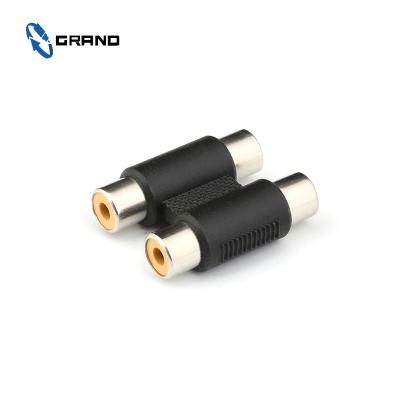 China audio & Video Cable Dual 2 RCA Connector Female To 2 RCA Female Audio Video Adapter Audio Connector for sale