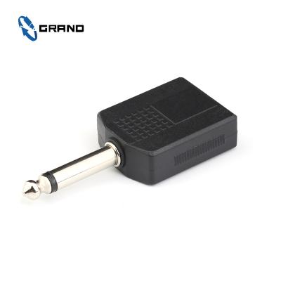 China Mono Audio Cable 6.35mm Plug to 2*6.35mm Mono Jacks Audio Adapter for sale