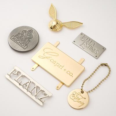 중국 Handbags Metal Logo Plate Hanging Name Tag Gold  High Level 판매용