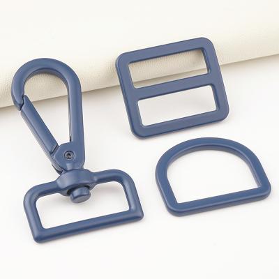 China Metal Bag Buckle 1 Inch Adjustable Buckle D Ring 25mm Navy Blue for Bag Hardware Mould for sale