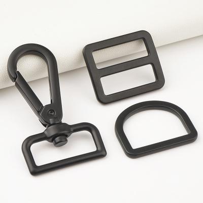 China DIY Accessories 1 Inch Black D Rings Hardware 25mm Adjuster Glide Buckle for Handbags zu verkaufen