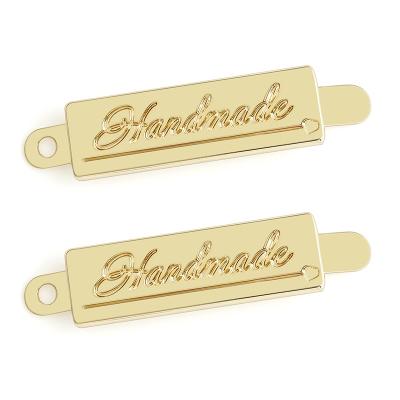 China Superior Metal Label For Handbags Custom Rectangle Gold Name Plate Hardware Accessories zu verkaufen