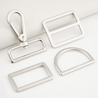 China 1.5 Inch Metal D Buckle Silver Adjuster Buckle Handbags Metal Accessories Custom Bag for sale