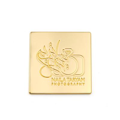 China Customized Square Metal Label for Bags Personalized Metal Name Plate Te koop