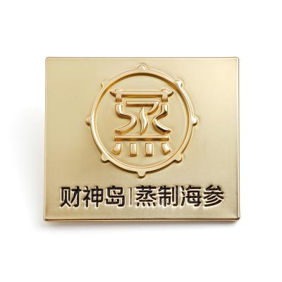 China Custom Order Accepted Zinc Alloy Gold Plated Metal Label with Fixed Back Screws Te koop