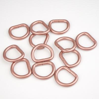 China Nickel-free 16mm Metal D Ring for Bags Strap Coffee Pink Iron D-Ring Handbag Hardware en venta