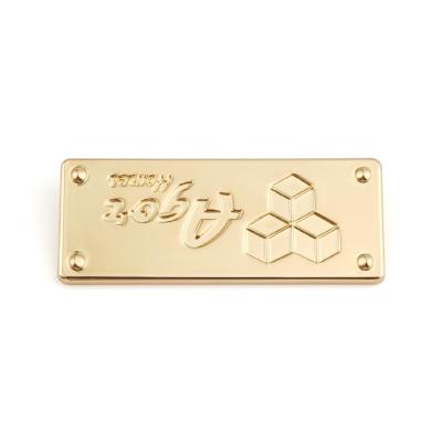 Chine Handbag Metal Name Plate with Custom Fashion Metal Plate Logo Rectangle Metal Logo à vendre