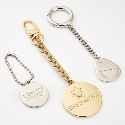 China Professional Custom Logo Bag Keychain Zinc Alloy Key Ring With Chain Hook zu verkaufen