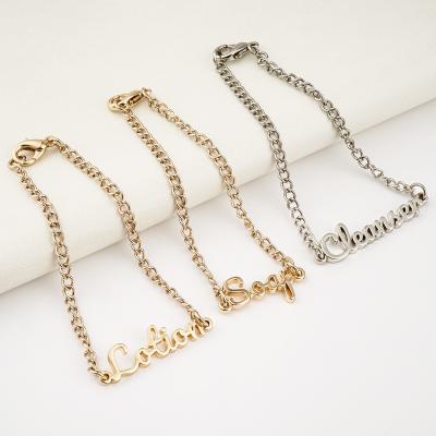 China Zinc Alloy Eco Friendly Gold Plated Letters Necklace Pendant For Fashionable Jewelry zu verkaufen