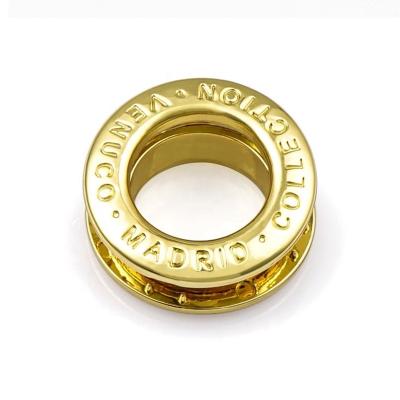 China Handbag Accessory Nickel-free Zinc Alloy Custom Gold Eyelet Grommet with Engraved Logo for sale