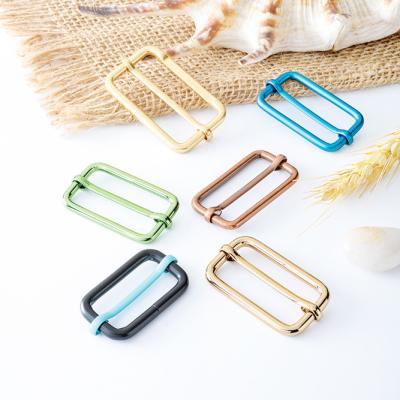 China Double Adjustable Iron Metal Buckle for Custom Bag Straps Plated Finish and Accessories for sale