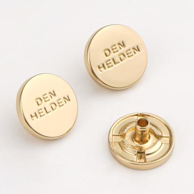 China Small Circle Hat Metal Tag Customized Logo Purse Hardware Round Metal Rivet for Shoes zu verkaufen