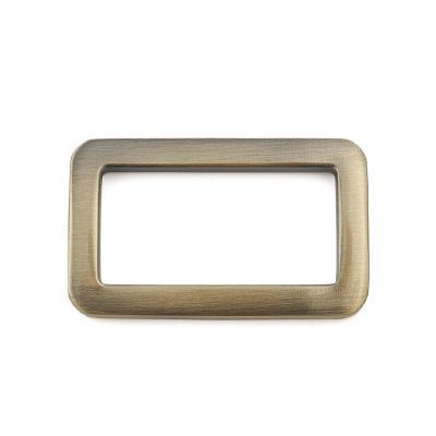 China Customized Logo 25mm Brushed Bronze Buckle Bag Rectangle Flat Metal Buckle for Bags for sale