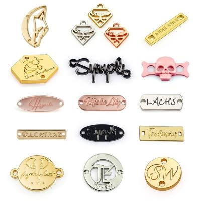 China Wellcome Customize Metal Letter Logo Label for Clothes Custom Shape Metal Plate Logo for sale