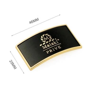 China Custom Adhesive Metal Name Tags With Logo For Perfume Bottle Gold Embossed Label On Black Background for sale