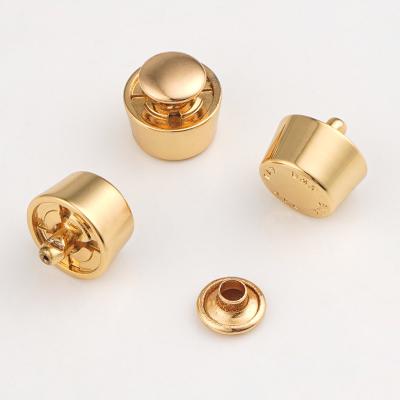 China Custom-made Sizes Gold Bag Feet Rivet Zinc Alloy Metal Bag Stud with Custom Logo for sale