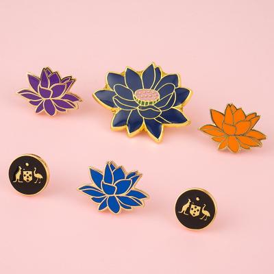 China 4 Color Print Custom Metal Soft Hard Enamel Lapel Pin Badge for Clothing Accessories for sale