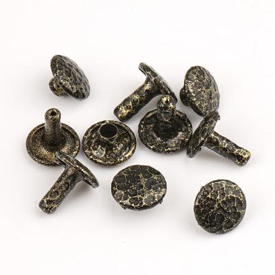 Cina Antique Brass Metal Rivets for Leather Craft Shoes and Clothes Repair 9mm Double Cap in vendita