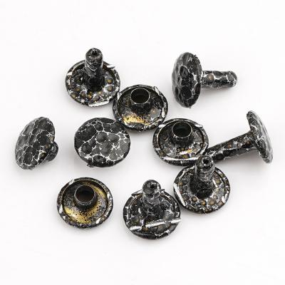 China Antique Nickel Bag Rivet 9mm Tubular Double Cap for Leather Craft and Collar Repair zu verkaufen