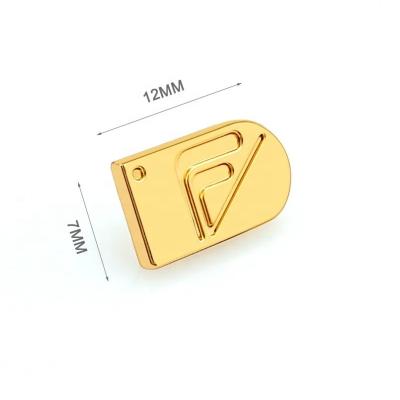 China Attaching Style Custom Shoes Bag Accessories Metal Name Tag Gold Plated Logo Label for Hat for sale