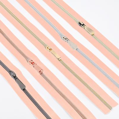 China Close-End 5 Nylon Zipper Long Chain Custom Zipper Nylon Roll for Garment and Bags en venta