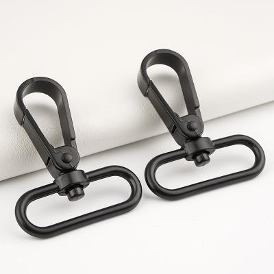 China Bag Accessories Customized 1.5 Inch Matt Black Spring Snap Hook with Swivel Design for sale