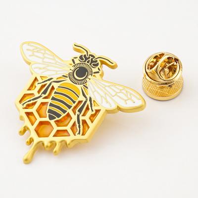 중국 6 Color Print Method Enamel Pins Enamel Bee Pin Metal Badges Custom Metal Pin for Clothing 판매용