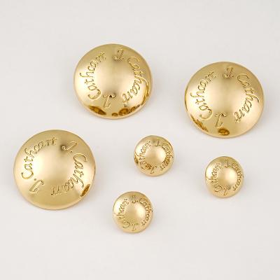 Cina Garment Accessories Metal Round Sewing Button Dome Shank Button with Logo in Gold Color in vendita