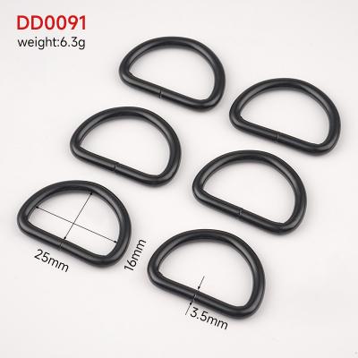 China D Shape Black Metal Hardware for Bags 1 Inch D-Ring Custom D Ring Belt Adjustable Buckles for sale