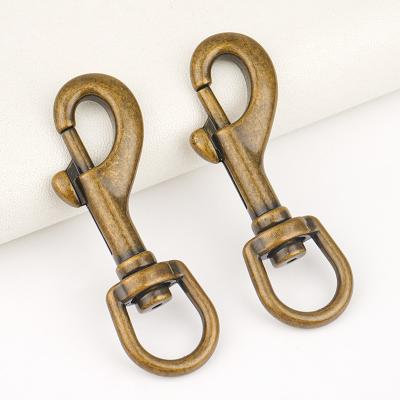 China Customized Logo 13mm Glossy Antique Copper Snap Swivel Clips for Handbags Dog Leashes for sale