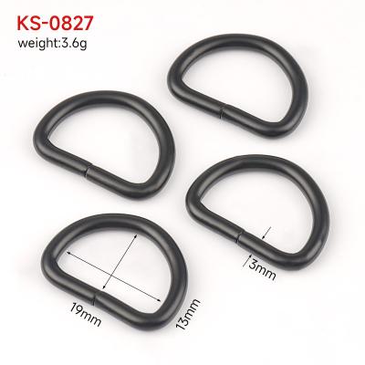 China Handbag Hardware 20mm Matte Black D Ring for Bag Strap Webbing OEM/ODM Acceptable for sale