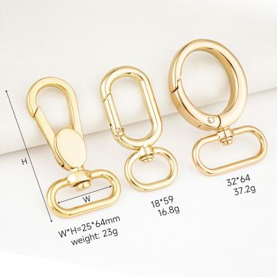 China 32mm Zinc Alloy Swivel Snap Hook Buckle for Bag Strap Handbag Purse Lanyard Webbing for sale