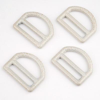 China Custom Handbag Hardware 1 Inch Metal Tri Glide Buckle with White D Shape Slide Adjustor for sale