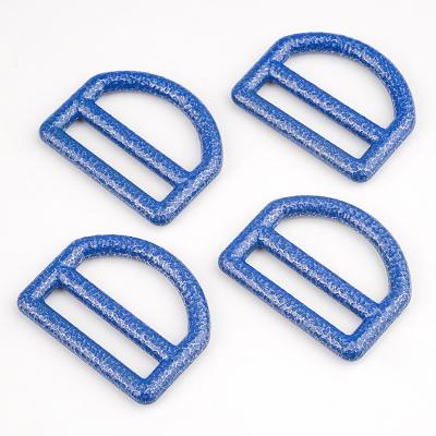 China Blue Metal Slide Buckles for Handbag Straps 25mm Adjustable D Shape Tri Glide Buckle for sale