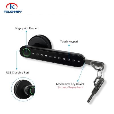 China Keyless Fingerprint Lock Tuya APP Phone Entry Door Lock Tuya APP Fingerprint Lock Biometric Smart Entry Phone Keyless Smart Control Smart Door Lock for sale