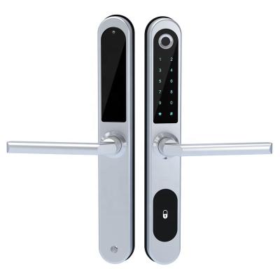 China European Tuya APP Control Slim Door Lock for Tuya APP Control Aluminum Slim Door Handle Aluminum European Mortise Digital Door Lock for Aluminum Door Handle for sale