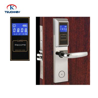 China Zinc alloy rf electronic hotel card display lcd display electronic lock system smart touchkey rfid hotel door lock system price for sale