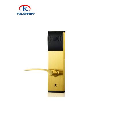 China RF card hotel lock 5 years warranty onity cards reader door lock with MF1 card and mechanical key opening for sale