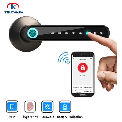 China Digital Blue Open Digital Blue APP Phone Fingerprint Tooth Fingerprint Tooth Open Digital Door Handle Phone APP Fingerprint Tooth Door Handle for sale