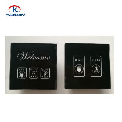 China Online front desk check and mobile APP hotel do not touch touch screen switch panel with doorbell system for sale