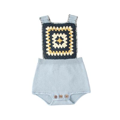 China Baby Breathable Jumpsuits Newborn Infant Girl Body Suits Clothes Handmade Embroidery Autumn Knit Toddler Jumpsuits Sweater Overalls for sale