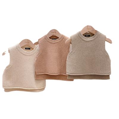 China Breathable Infant Sweater Vest Baby Boy Solid Sleeveless Sweaters Knit Vest Kids Toddler Autumn Outerwear for sale