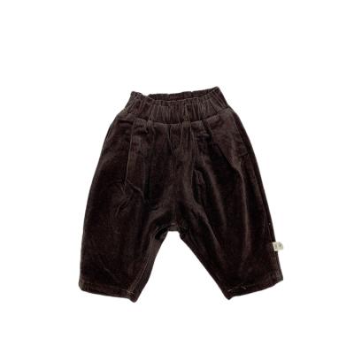 China Casual Elastic Waist Breathable Kids Pants Korean Style Cotton Corduroy Pants Solid Color Baby Boy Girls Pants Kids Clothing for sale