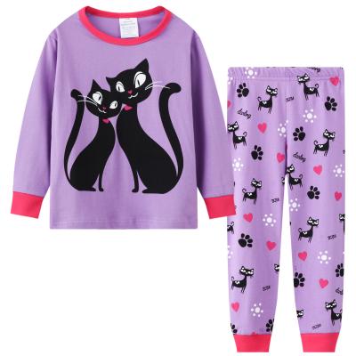 China New Design Sleepwear Cartoon Pajamas Pajamas Casual Kids Sleepwear Unisex Cute 100% Cotton Kids Pajamas Set With Custom Pattern for sale