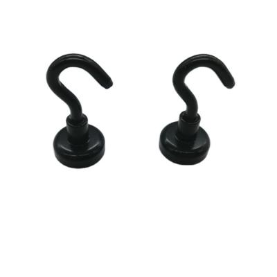 China Industrial Magnet 32mm Wall Hanger Hold Key 35kg Max Super Strong Rack Magnetic Hooks for sale