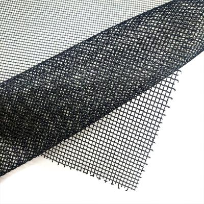 China High technology profession design best fire retardant selling square mesh 100% polyester make non-slip curtain fabric for sale